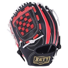 ZETT 銅級手套 右手用 BPGK-4511, 1個, 黑色 + 紅色 + 白色