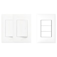 Legrand 羅格朗 Apella 簡約 1孔開關 2入 + 3孔開關 套組 白色, 1套