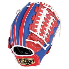 ZETT 銅級手套 右投用 BPGK-4531, 1個, 紅色 + 藍色 + 白色