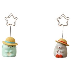 픽딜 예쁜 메모홀더 2종 세트, 그레이두더지, 그린하동, 1세트