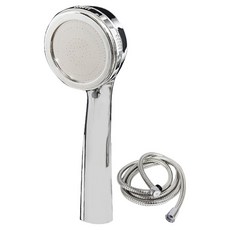 強力增壓蓮蓬頭 + 2m淋浴軟管組, 鍍鉻, 1個