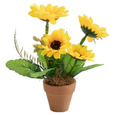 플라워트리 조화 네송이 해바라기 세트 16cm, 베이직토분, 1개