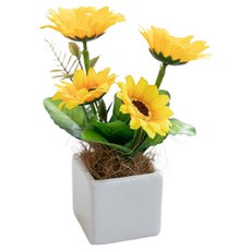 플라워트리 조화 네송이 해바라기 세트 16cm, 사각화분, 1개