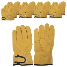 Wellz 羊皮氬焊雙手手套組 無內襯 黃色 KGX-240A, 10套