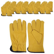 Wellz 羊皮作業雙手手套組 無內襯 黃色 KGW-240X, 10套