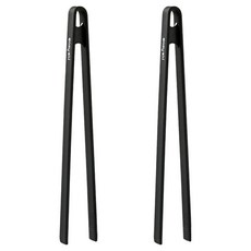 EasySili Nova 木柄矽膠料理夾, 黑色, 2個