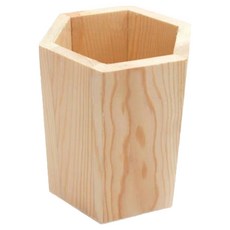 미니멀랩 클래식 경량 우드 육각형 연필꽂이 8 x 8 x 10 cm, 레드파인, 1개