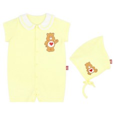 Care Bears百日慶祝嬰兒有機連身衣+帽子禮物組+禮物購物袋
