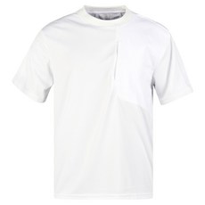 luxgolf 男士鬆餅格紋梭織拼接拉鍊口袋短袖T恤 LB25M403