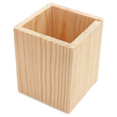 미니멀랩 클래식 경량 우드 사각형 연필꽂이 8 x 8 x 10 cm, 레드파인, 1개