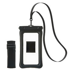 Tamsaa 防水等級 IPX8 4層防水手機袋 + 掛繩 + 臂套, 黑色, 1組