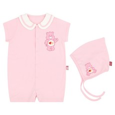 Care Bears百日慶祝嬰兒有機連身衣+帽子禮物組+禮物購物袋