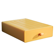 굄스 서랍식 다용도 사무용품 사이즈별 수납함 20 x 15 x 5 cm, 옐로우, 1단