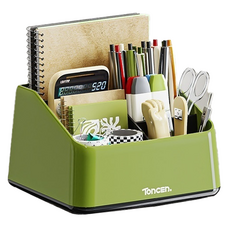 굄스 미니멀한 디자인 사무용품 정리 데스크 오거나이저 17.3 x 15 x 10.5 cm, 그린, 1개