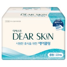 디어스킨 에어쿨링 생리대 날개형, 중형, 22개입, 1개