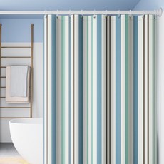 타미나요 다용도 샤워커튼, 블루 스트라이프, 1개