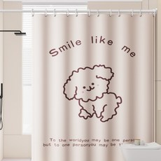타미나요 다용도 샤워커튼, 스마일 강아지, 1개