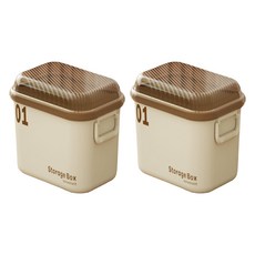 Jeniel 多用途食品櫃 露營 玩具 收納箱, 2個, 咖啡