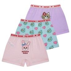 ROTOTO bebe 女童熱帶風四角內褲3件組