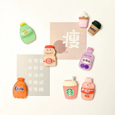 Soul Rich 可愛冰箱迷你飲料磁鐵8件組, 混合色