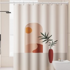 타미나요 다용도 샤워커튼, 해질녘 화분, 1개