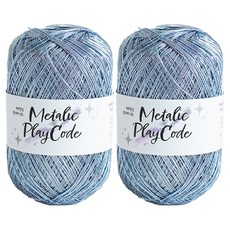 yarna 메탈릭 플레이 코드 70g, 108블루, 2개