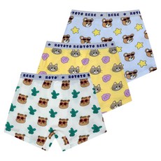ROTOTO bebe 男童熱帶風四角內褲3件組