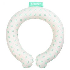 River Fox Ice Neck Pro Zero Neck 涼感頸圈 32mm NL-101, 1個, 綠色方形圖案