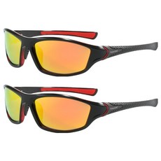 格萊達達 防滑高級防紫外線偏光運動太陽眼鏡, 2個, 黑色 + 橘色