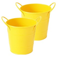 미소로운 손잡이형 틴 연필꽂이 11.5 x 11 x 8.8 cm, 딥옐로우, 2개