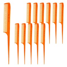 FAWEIO 髮葳鵝 美國尖尾梳 SM-441-05 專業美髮分線梳, 橘色, 12支