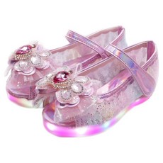 FootFoot 女童風莎莎皇冠LED露趾涼鞋