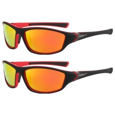 格萊達達 防滑高級防紫外線偏光運動太陽眼鏡, 2個, 內紅 + 紅色