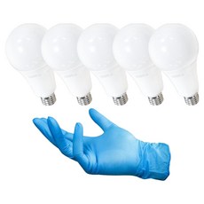 HiPPO SIMPLE E26 LED 燈泡 14W 5入 + 丁腈手套套組, 1套, 晝光色