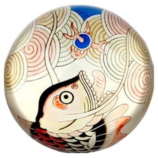 yulart 民畫水晶紙鎮 魚變成龍圖, 1個