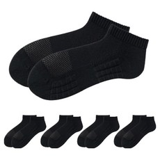 프라이멀 두꺼운 쿠션 땀흡수 단목 양말, 블랙, 5개