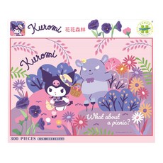 HUNDRED PICTURES 百耘圖 Kuromi 酷洛米 花花森林拼圖 300片, 培養耐心與專注力, HP00300S-279, 1盒