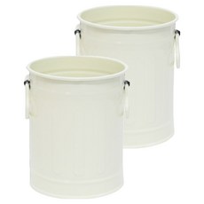 微笑圓筒形多功能馬口鐵筆筒 9.2 x 11.5 x 8.8 cm, 2個, 白色