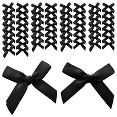 Khohimo 成品緞帶 5W0271, 黑色, 100個