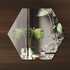 Yuinjihwa 防碎黏貼式壓克力六角形鏡 30 x 30 cm, 單一顏色
