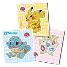 토이앤퍼즐 포켓몬스터 우리는 친구 스티커 보석십자수 DIY키트 3종 세트, 혼합색상, 1세트