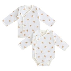 BABY&I 嬰幼兒用提花夏季蝴蝶衣 + 連身衣套組