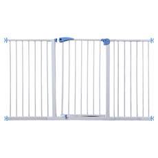 kiwObOri 狗狗 大型犬也安心 優質安全門, 1套, 白色 + 藍色