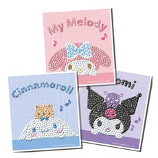 Toynpuzzle 三麗鷗角色 照片時光 貼紙 寶石十字繡 DIY套組 3件組, 1套, 混合色