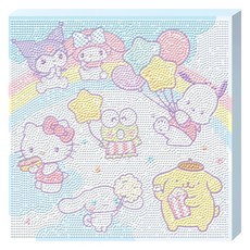 Toynpuzzle 三麗鷗 彩虹世界 帆布型 寶石十字繡 DIY套組, 1個, 混合色