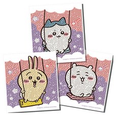 토이앤퍼즐 먼작귀 그네타기 스티커 보석십자수 DIY키트 3종 세트, 1세트