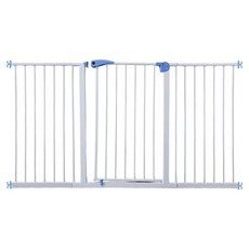 kiwObOri 狗狗 大型犬也安心 優質安全門, 1套, 白色 + 藍色