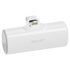 누아트 고속충전 도킹형 보조배터리 5000mAh 애플8핀, 화이트