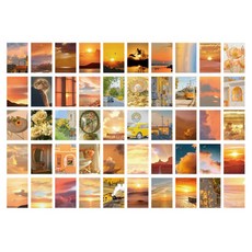 Leovince 明信片貼紙 50種套組 125 x 100 mm, 1套, 天空橘