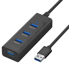 Home Planet 4口 無需外接電源 USB集線器, 黑色, 1個